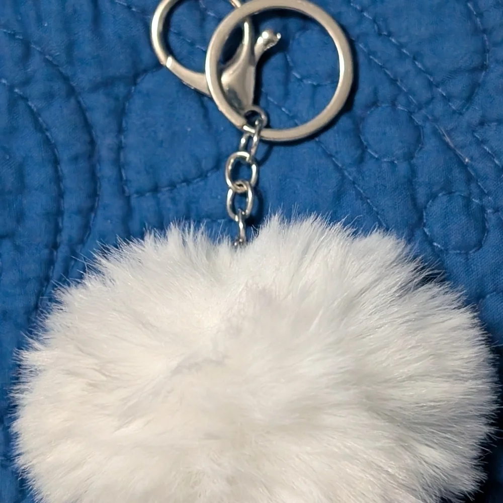 Keychain Or Bag Charm Fluffy White Keychain Accessory